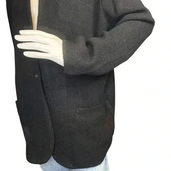 J Crew Cardigan sweater Women’s Large Black Merino Wool Blend Oversized. - Picture 8 of 11